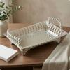 Золотой Металлический Поднос Nordic Design Декоративный Поднос для Конфет Домашний Декор Зеркальная Отделка Рельефные Края для Кофейного Столика