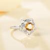 Gorgeous Elegant Flower Design Natural Citrine Ring Earring Set S925 Silver Women and Girls Fine Jewelry Birthday & Party Gift