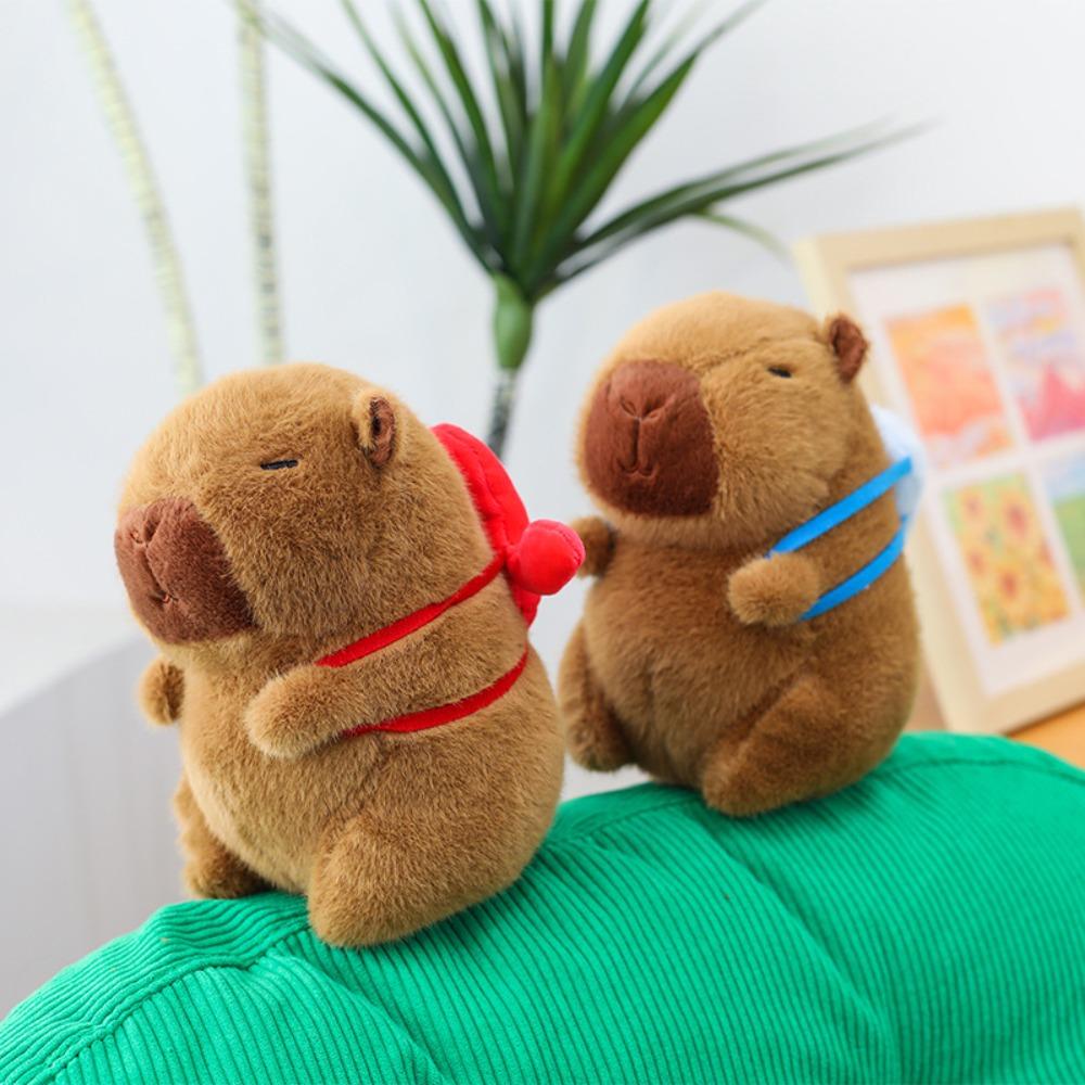 Animal Simulation Capybara Toy With Backpack Stuffed Capybara Doll  Christmas
