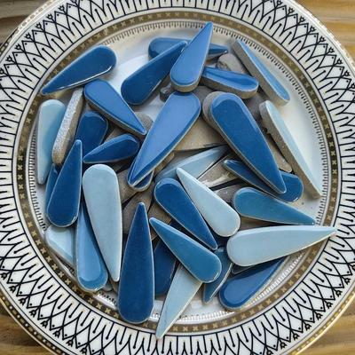 100 г Овальная керамическая мозаичная плитка Кусочки Сделай сам Мозаика Изготовление Камней для Хобби Рукоделия Искусства Украшение Стен Дома арте форма лепестка листа