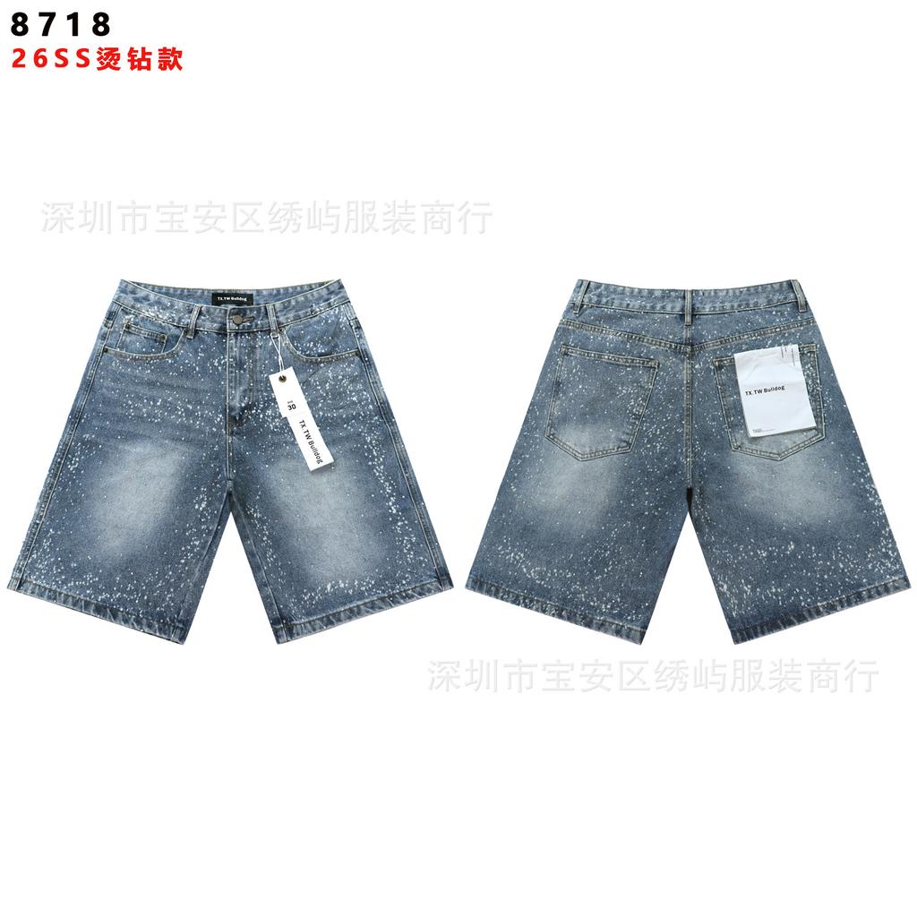 2026 Spring and Autumn New Y2K Gypsy Star Old Washed Casual Loose Shorts Wholesale of the same style for men and women