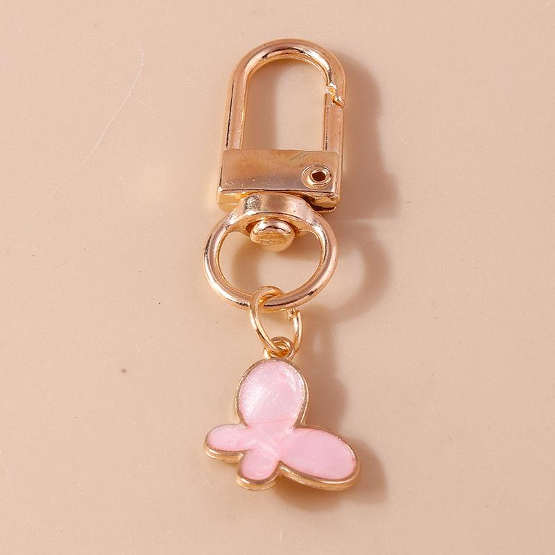 Aihua Милый розовый брелок в виде сердца любви, жемчужная бабочка, подвески-кольца для ключей в виде сердца для женщин, девочек, декор для сумок, подарок для DIY-украшений