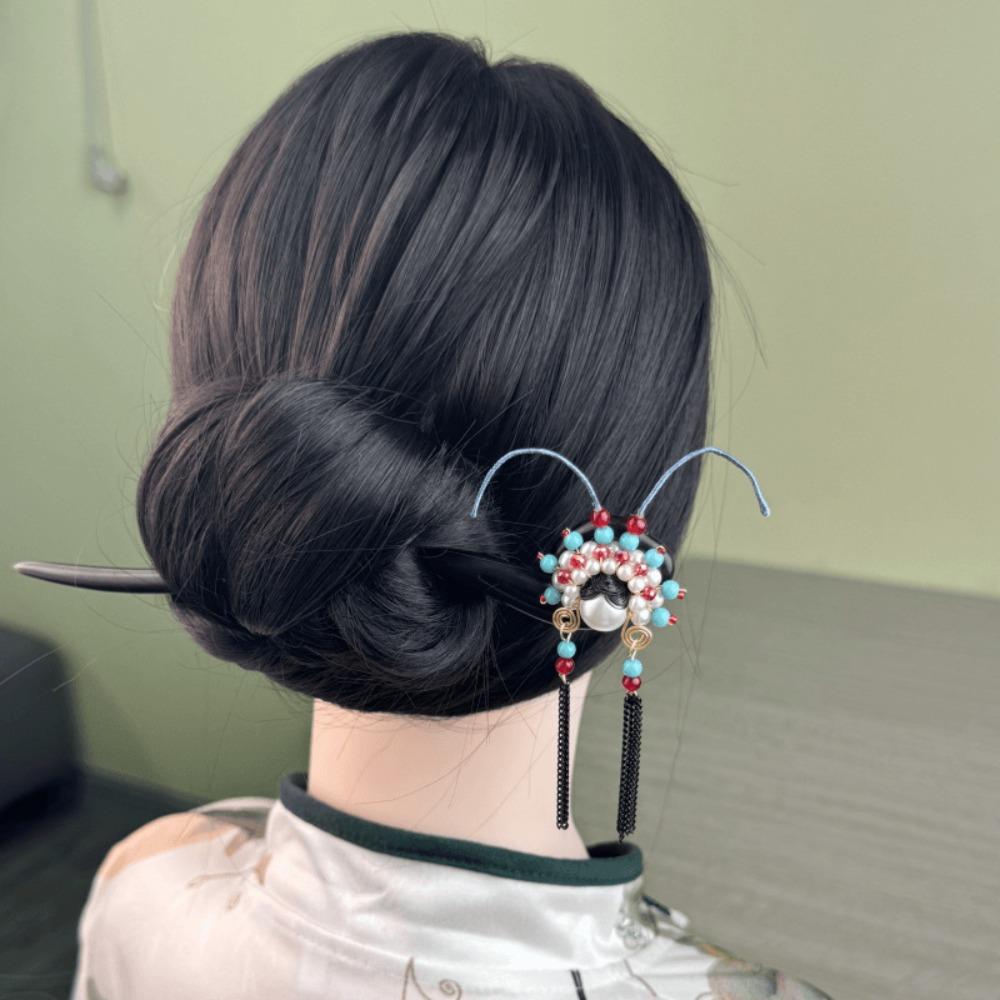 Tassel New Chinese Style Hair Clip Red Hanfu Hairpin Beijing Opera Hair Accessories Bridal