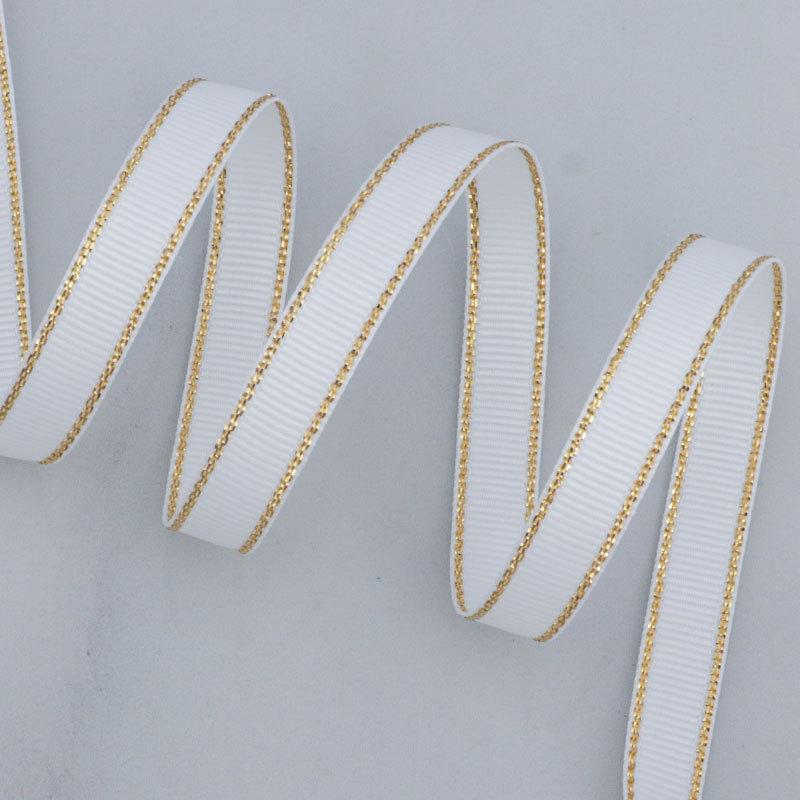 Романтичная и уютная однотонная золотая ребристая лента, зашифрованная полиэстеровая лента, двухсторонняя утолщенная прошитая лента, подарочная коробка, декоративная лента