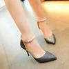 Женские туфли-лодочки 2024 Весна Лето Остроконечные римские сандалии Word With Sheettto High Heels Модные свадебные туфли на высоком каблуке с пайетками