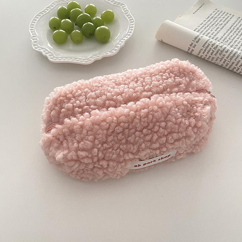 Cashmere Pencil Bag Case For Colored Pencils Plush Pencil Bag Zipper Bag