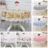 Home Dining Picnic Blanket Table Nappe Mantel Mesa Table Cover PVC Tablecloth Washable Lace Round