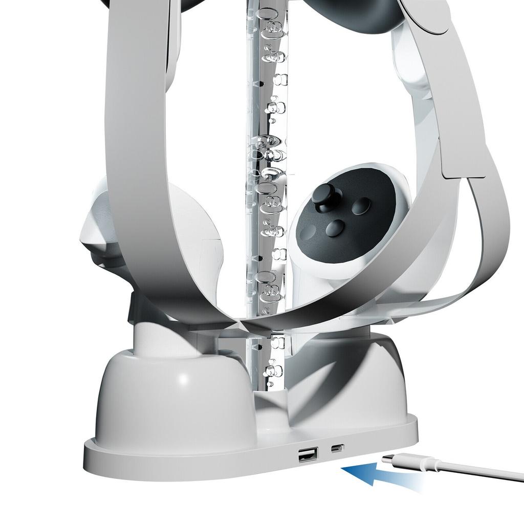 Suitable for Meta Quest 3 Chargers Suitable for Meta Quest 3 Charging Dock RGB Light Storage Bracket