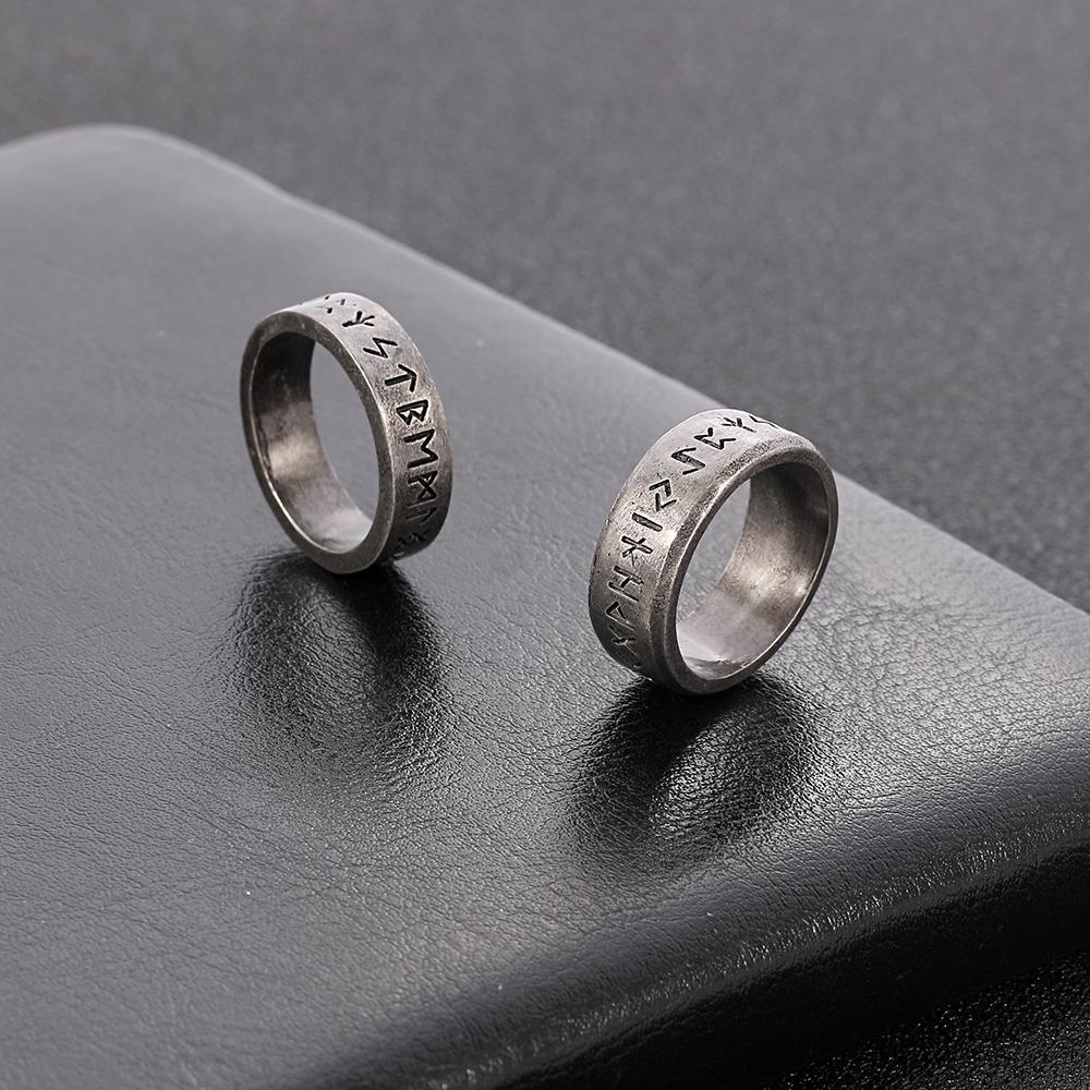 Модный стиль для мужчин, двойные буквы, рунические слова, Один, скандинавский викинг, амулет, ретро-кольца, ювелирные изделия