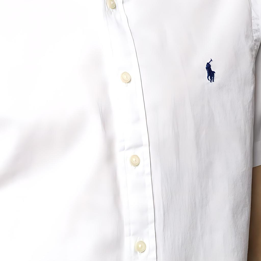 Polo Ralph Lauren FW22 Solid Oxford рубашка с коротким рукавом мужские рубашки белые 710794605-002