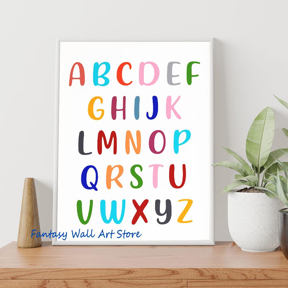 Формы алфавита Числа Дни Месяцы Образовательный Минималистичный Плакат для Класса Холст Живопись Настенные Картины Домашний Декор Детская Комната