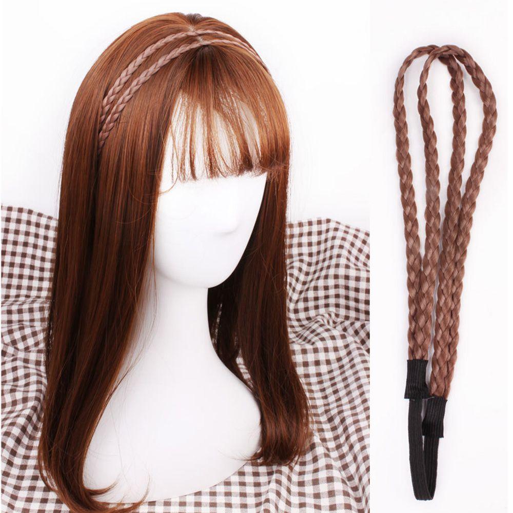 Wig Twist Headband 4 colors Headwear Wig Headband Double Braided Braided Hair Band Synthetic Wig