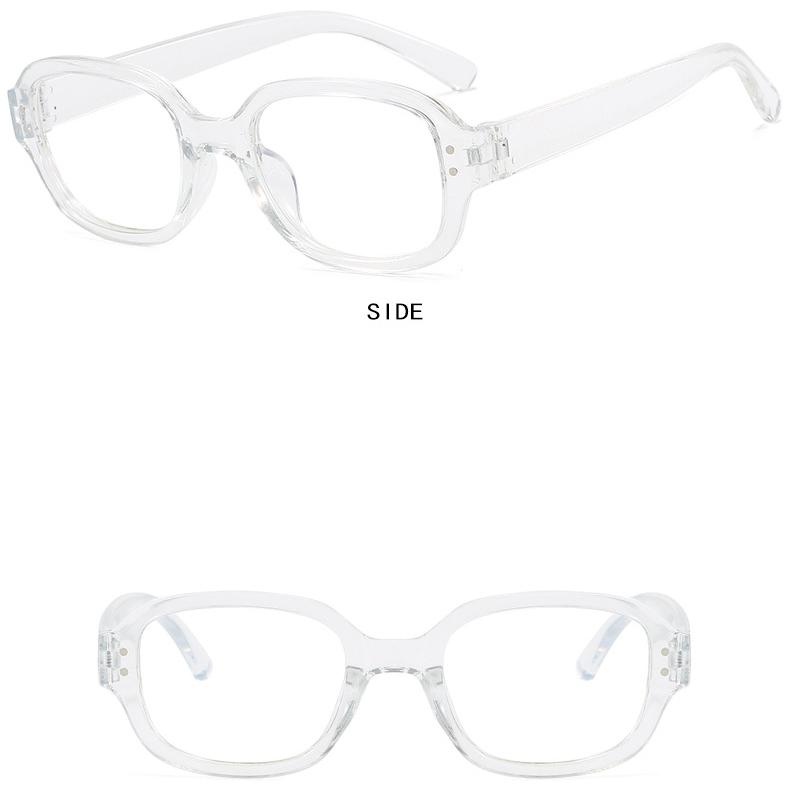 Women's Glasses Anti-Blue Light Fashion Personality Retro Artistic Modern Street Shooting Travel Commuter Rectangular Plain Glasses