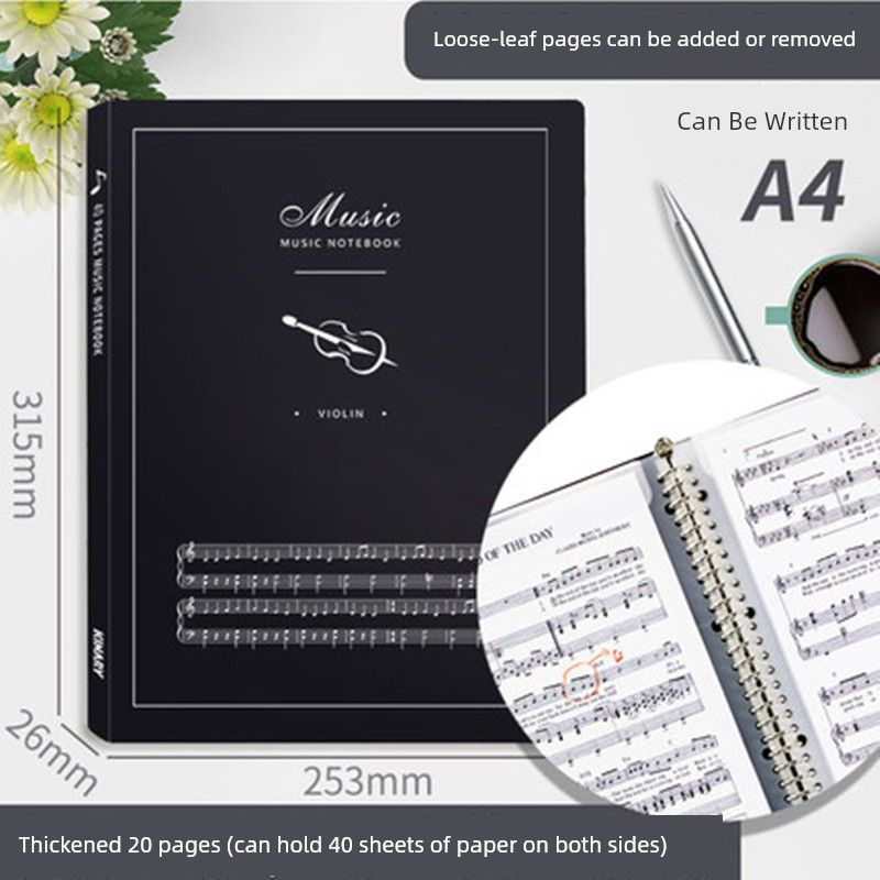 A4A 150.00G Нотная тетрадь Книга нот для фортепиано Папка-держатель для листов Альбом для чтения Можно модифицировать Хранение