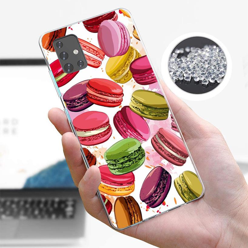 Чехол для телефона Macaron Ice Cream Cake Doughnut для Samsung Galaxy A52 A32 A22 A12 A51 A31 A50S A30S A20S A10S Note 20 Ultra 10 Plus