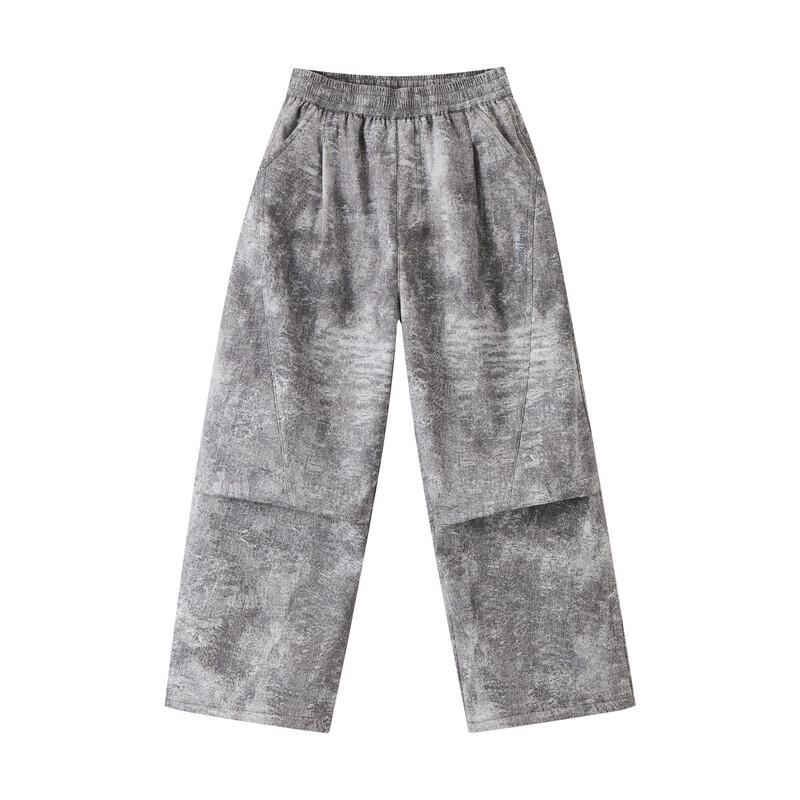 ASK JUNIOR Boys' Fleece-Lined Wide-Leg Casual Trousers