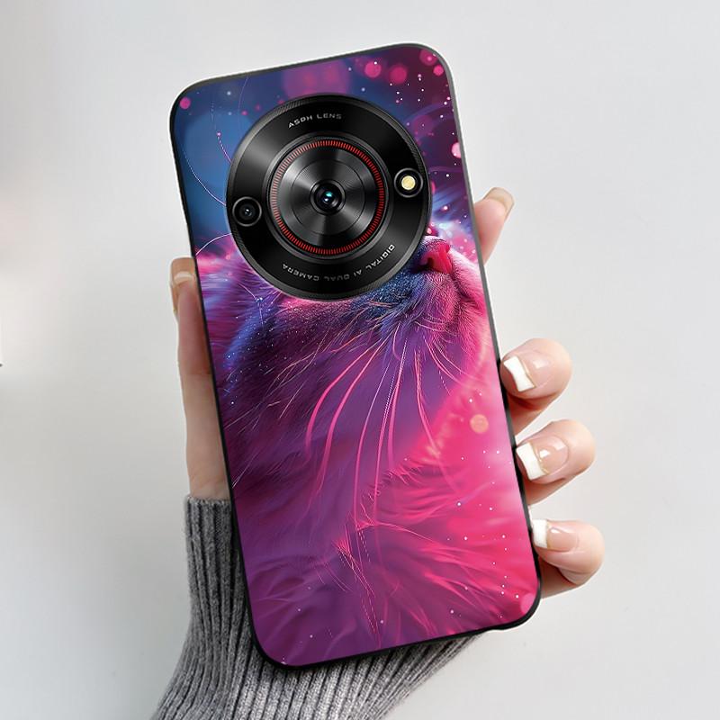 Милый Мультяшный Чехол Для ZTE Blade A75 5G/Nubia Focus 5G/Nubia Calf 5G Печатный Корпус Защитная Крышка Мягкий Силикон Черный Корпус