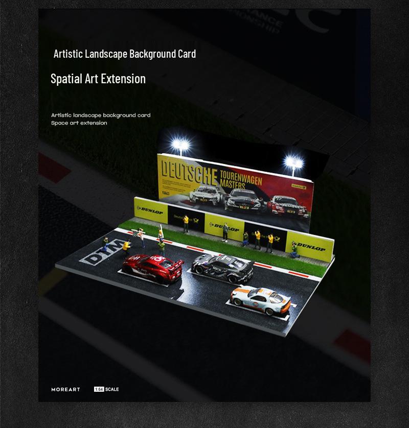 1:Модель гоночного автомобиля масштаба 1/64 с дисплеем и подсветкой - Коллекционные игрушечные машинки из сплава для хранения и украшения