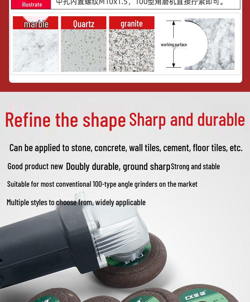 Diamond Marble Roman Column Edge Anti-slip Grooving Grinding Wheel for Stone and Pebble Flower Pots