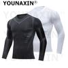 Мужские футболки с длинным рукавом для бега, базовый слой, для баскетбола, спортивные облегающие, для тренажерного зала, фитнеса, топ для велоспорта, быстросохнущие, S M L XL 2XL 3XL