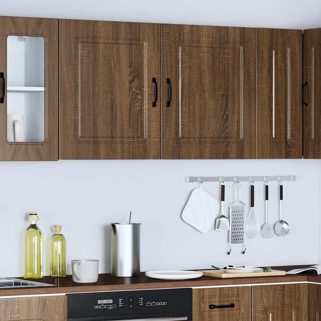 Kitchen Wall Cabinets 2 pcs Kalmar Brown Oak Look Particleboard