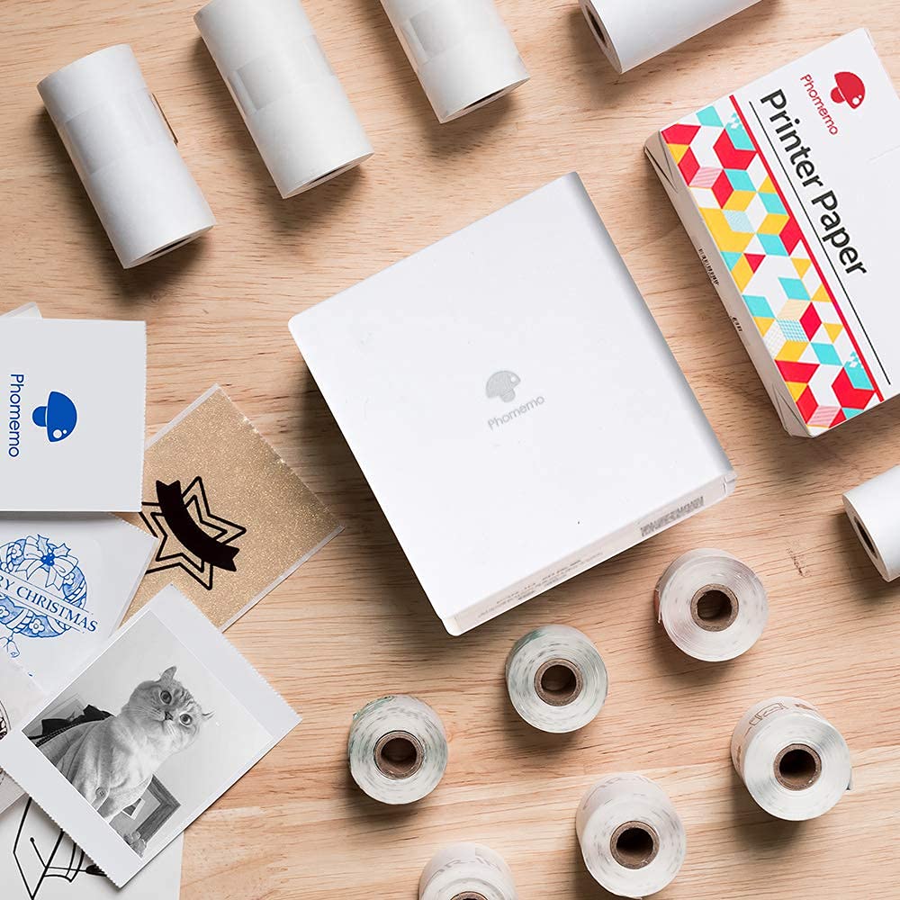 Phomemo M02 Mini совместим с термальной мобильной фотографией, портативной термальной карманной наклейкой-липучкой 203DPI Bluetooth для работы из дома