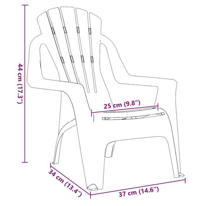 VidaXL Garden Chairs for Children Set of 2 Red 37x34x44 Cm PP 364738