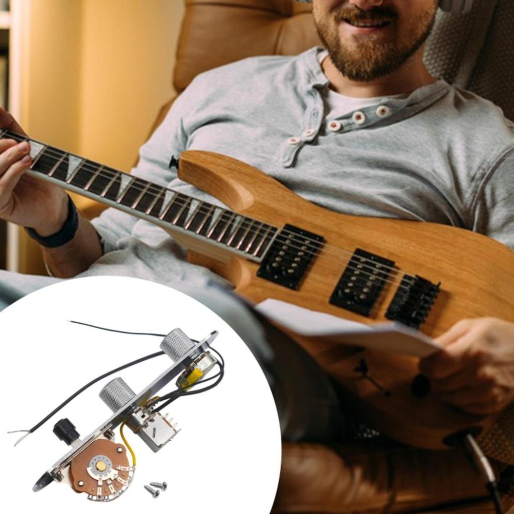 Панель управления электрогитары с проводами, ручки громкости и тона, 3-позиционный переключатель с проводами