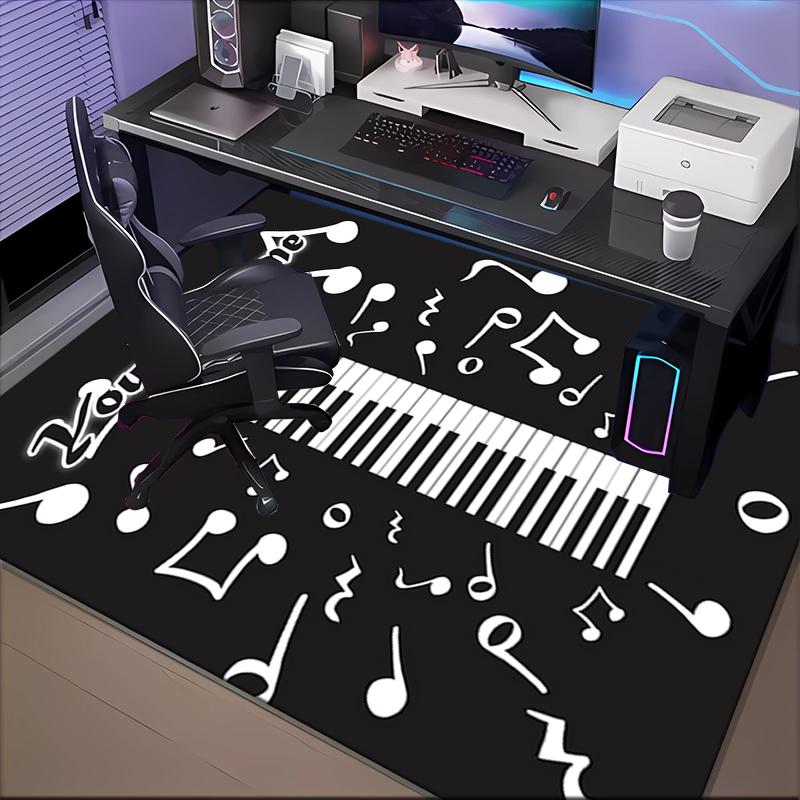 1PC Custom Name Music Notes Keyboard Art Theme Floor Mat Ideal for Living Room, Game Rooms, Office, Bedroom Floor Mat Design