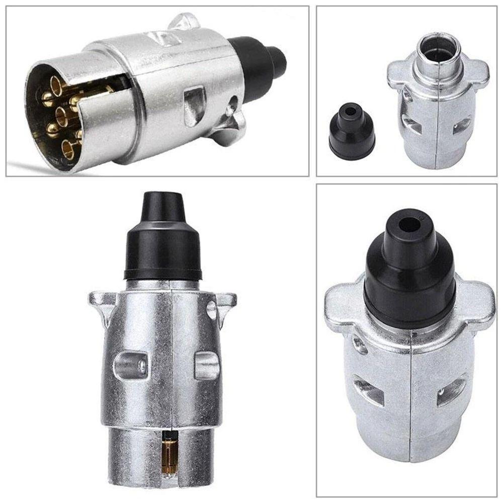 Round Adapter Towbar Trailer Plug Aluminium Zinc Zinc Alloy Towing Electrics Adapter For Caravan