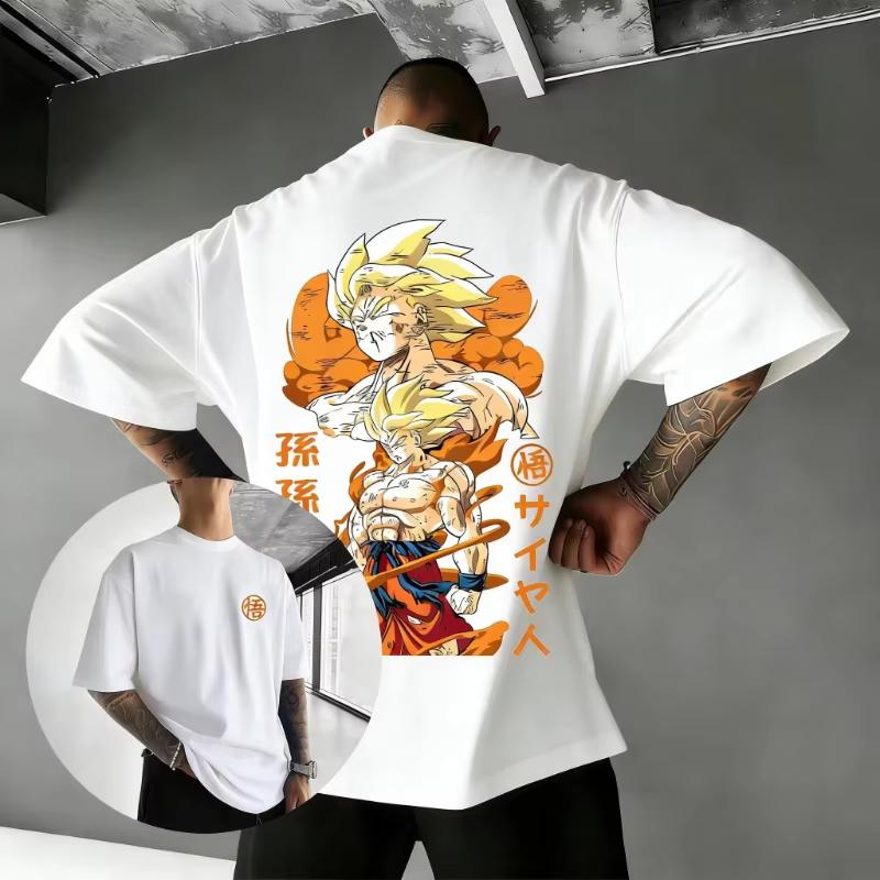 Dragon Ball Anime Goku Print T-Shirt, Unisex Loose Breathable Summer Top Short Sleeve Fashion Women And Men T-shirt