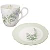 Кружка Noritake Тарелка 375 мл 22 см Английские травы Подходит для микроволновой печи 2 штуки 2 штуки Костяной фарфор & (Парный набор) Кружка Тарелка Кружка Тарелка M9715/4942