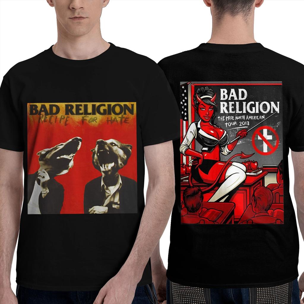 Bad Religion Футболка Лето Y2K Повседневные Футболки Хлопок Хип-хоп Футболка Для Пары Короткий Рукав Повседневный Топ Футболки