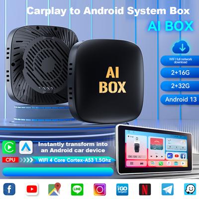 Android 13 Carplay Smart Ai Box Беспроводная связь Android Auto Встроенный магазин Поддержка Netflix YouTube Обновление интеллектуальных систем автомобиля