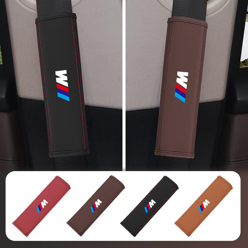 Leather Car Seat Belt Shoulder Pad Protection Cover For BMW X1 X2 X3 X5 X4 X6 X7 1 3 5 7 Series F40 E90 G20 G30 i7 i8 EN0