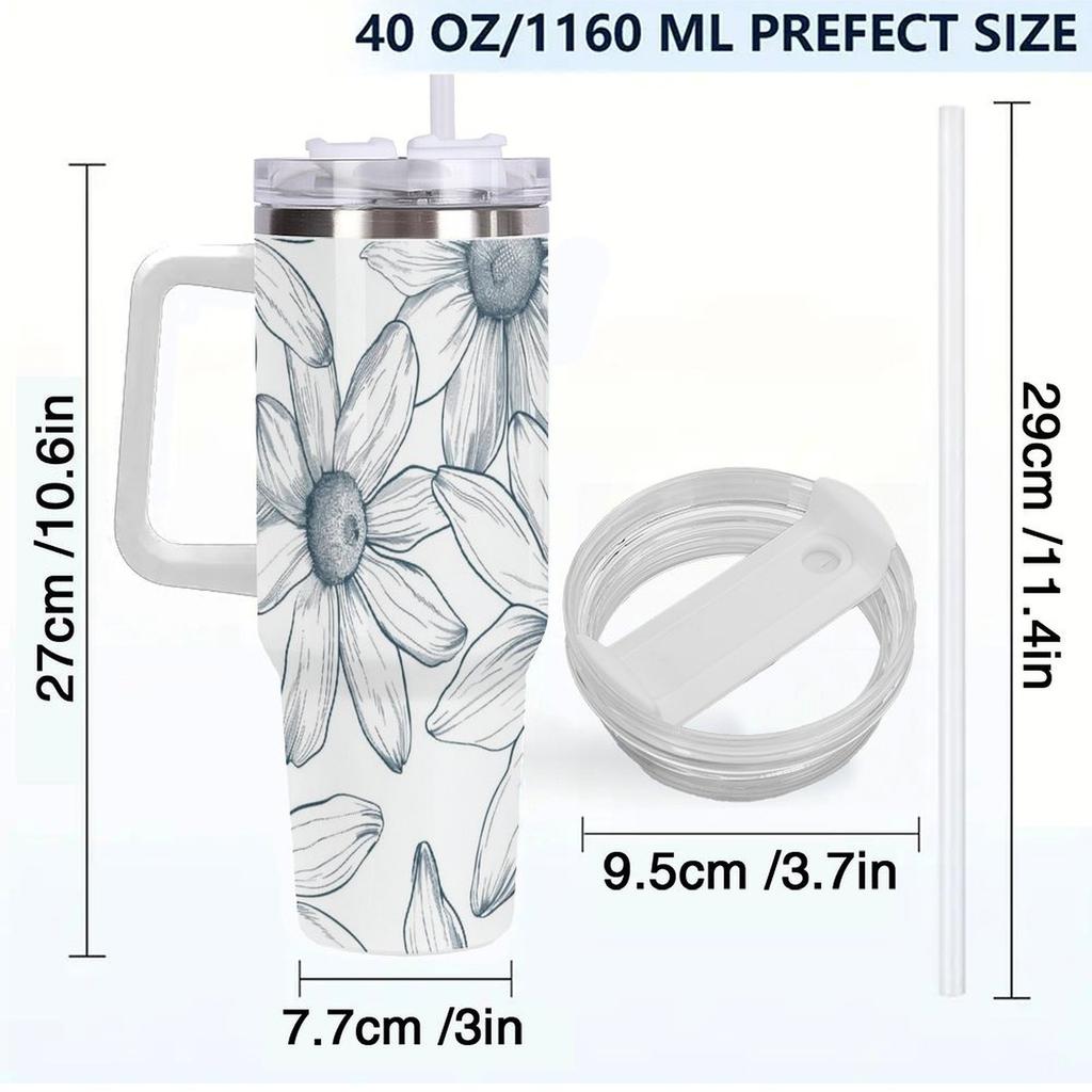 40oz Heat Transfer Blank Handled Tumbler Drop Shipping For Gift Packaging Company Blank Inventory Supply