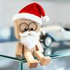 Рождественская деревянная фигурка качающегося человечка Декор для приборной панели Маленькие украшения Робот-фигурка с качающимися ногами Креативные подарки Аксессуары