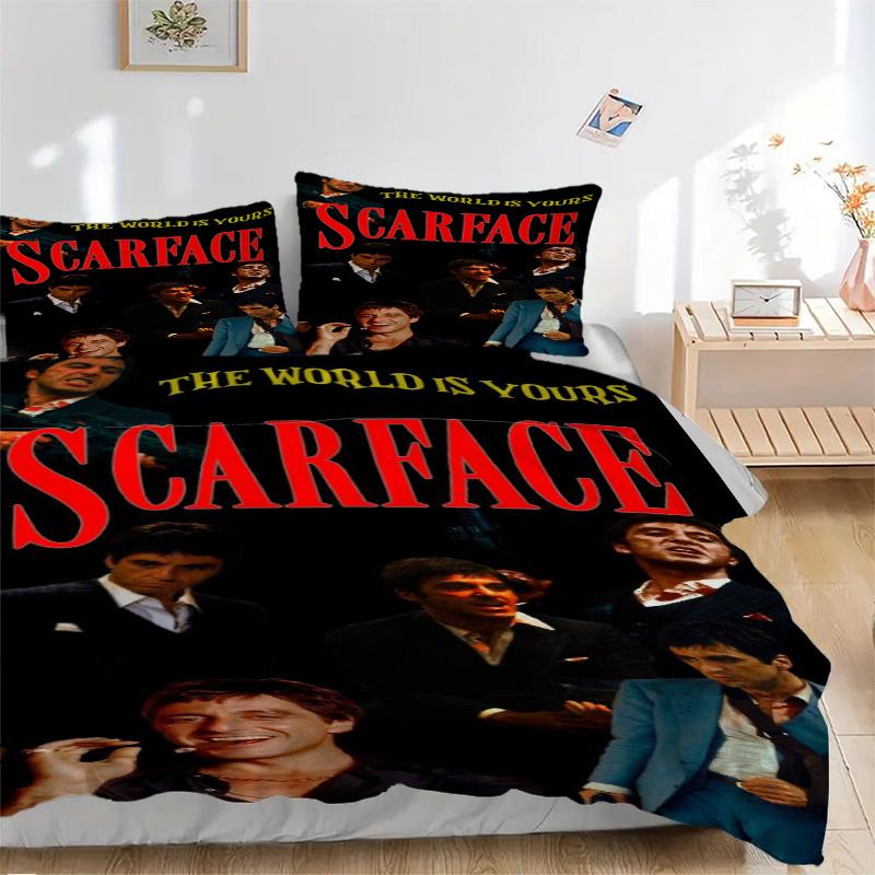 Scarface Saga Bedding 3 Piece Set Hd Print Duvet Cover Pillowcases For Teens Adult Bedroom Decoration Christmas Gift C9211108