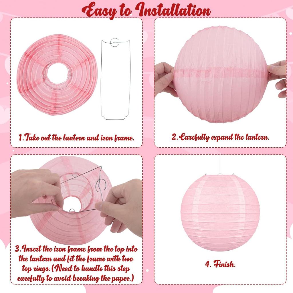 22pcs Valentines Day Party Decorations – Red Pink Paper Fans, Honeycomb Hanging, Tissue Pom Poms Kit for Classroom, Office, Birthday, Galentines