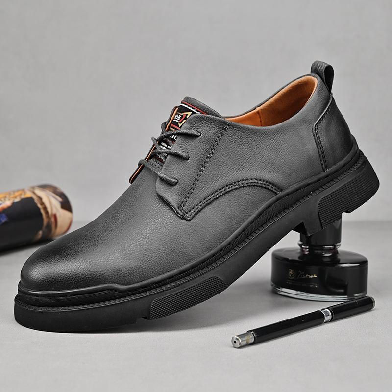 Классические удобные мужские туфли-оксфорды из кожи для отдыха на природе, мужская повседневная обувь, модная британская обувь на шнуровке, мужская модельная обувь, официальное платье