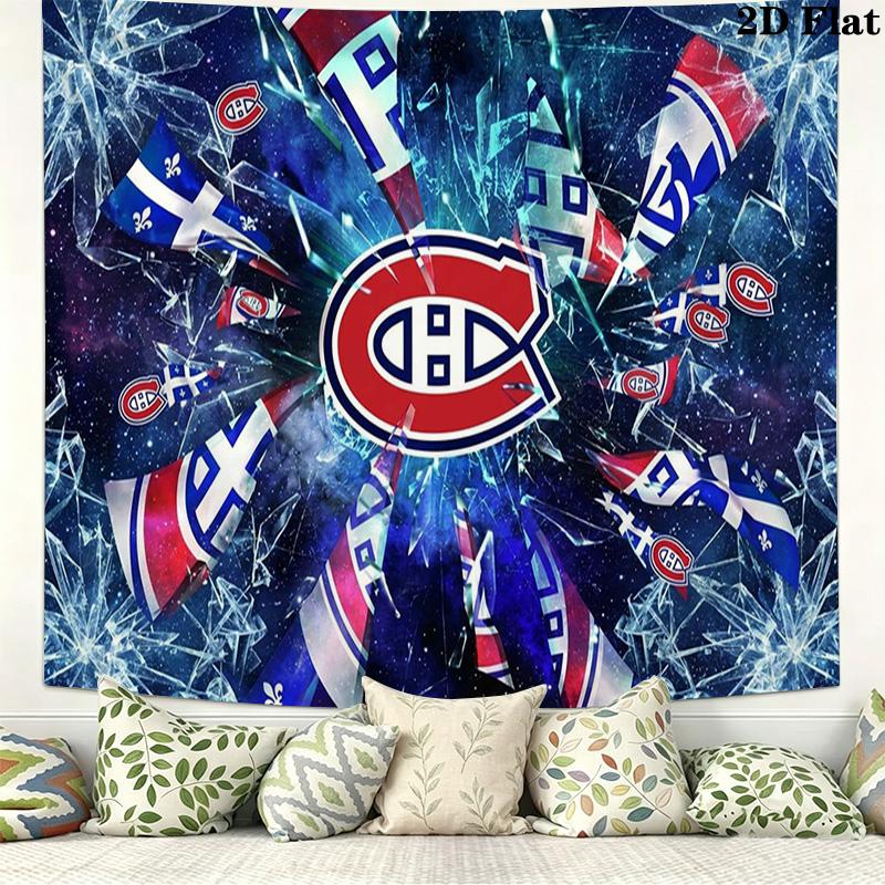 Montreal Canadiens Wall Tapestry Aesthetic Wall Hanging Printed Fabric Blanket Decorative Tapestries for Bedroom Living Room Home Decor