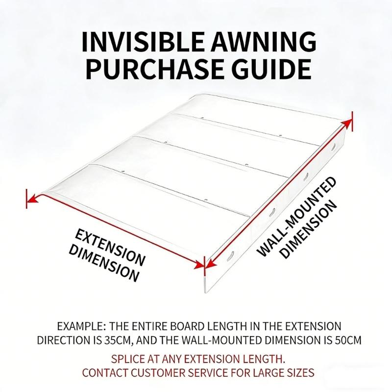 Rain Awning for Balcony Sun Room Front Door Waterproof Windproof Shade Roof Cover Awnings Outdoor Awning