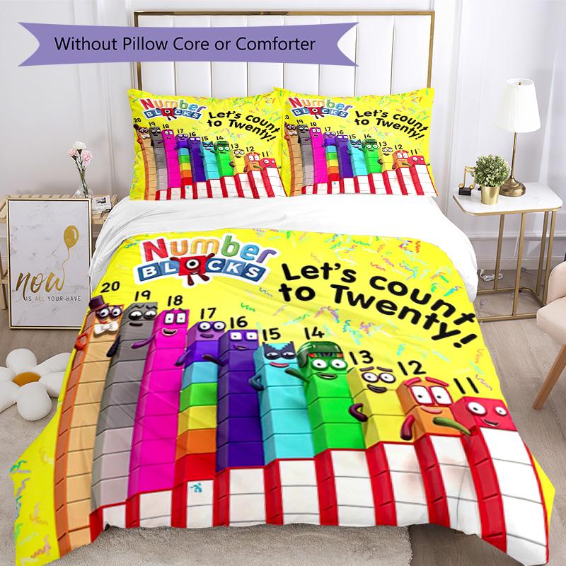 Numberblocks Bedding Set Breathable Duvet Cover With Pillowcases Home Decoration Birthday Gift