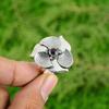 925 Silver Natural Pink Tourmaline Multi Stone Flower Adjustable Ring