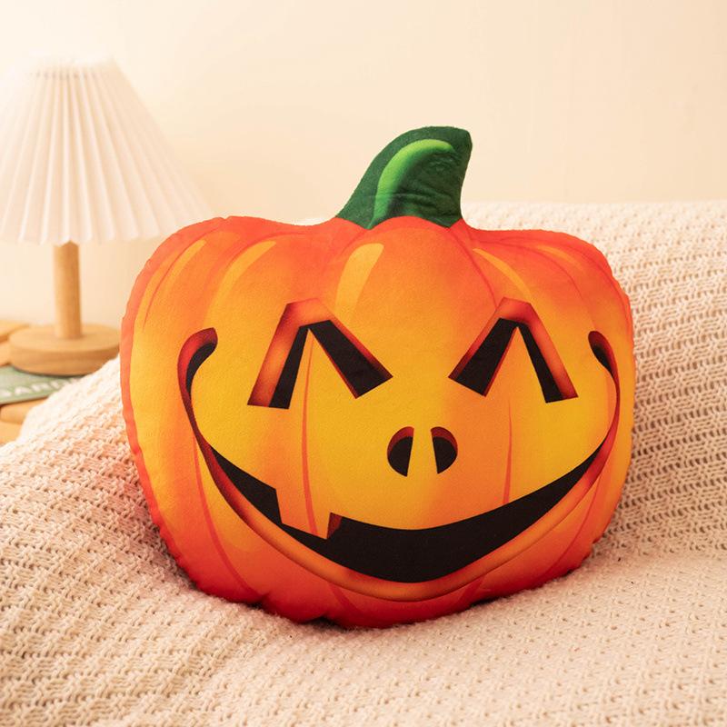 Cartoon Spoof Halloween Pumpkin Bat Zombie Doll Pillow Illuminated Holiday Decoration Plush Toy