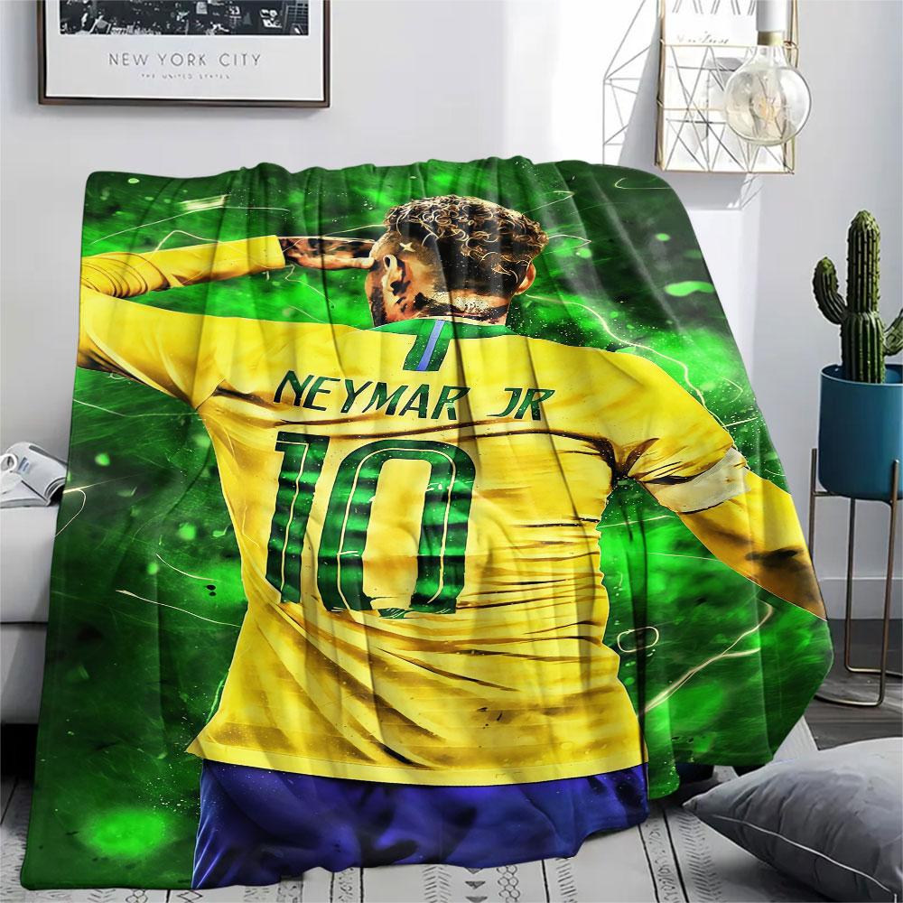 1PC Neymar Patterned Flannel Blanket Suitable For All Seasons for Home Decor Warmth and Comfort Gifts Holiday Present