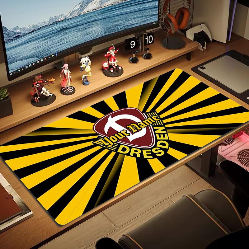 Dynamo Dresden Коврик для мыши с индивидуальным именем Большого размера Большая подушка для игрового стола Нескользящий Коврик для ноутбука и планшета XXL Коврик для мини-ПК с заблокированным краем