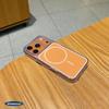 Матовый прозрачный чехол Apple iPhone 17 Pro Max MagSafe, оранжевый цветной блок