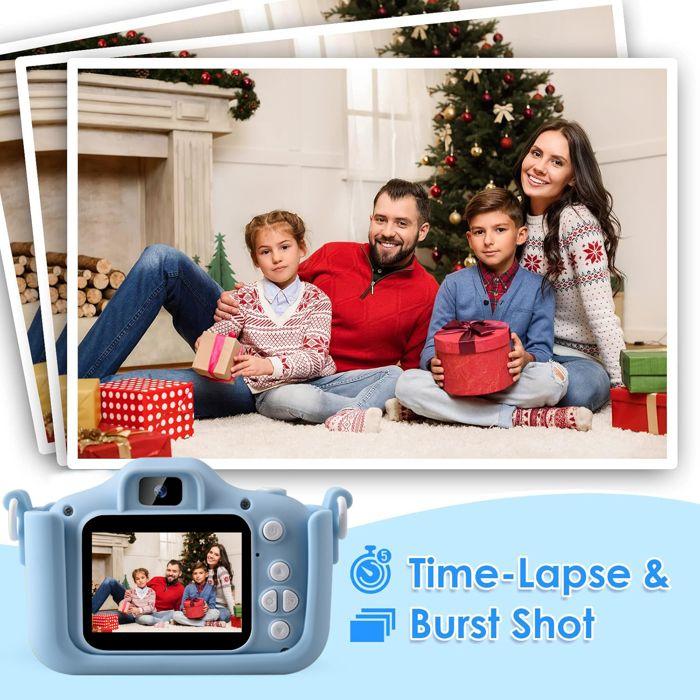 Appareil photo pour enfants, double caméra, version rechargeable de 2,0 pouces, avec carte SD de 32 Go, cadeau de Noël