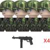 Вторая Мировая Война Германия Весенний Камуфляж Солдат Военные Армия Строительные Блоки Пехотные Фигурки Шлем Военное Оружие Кирпичи Игрушки Дети